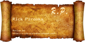 Rick Piroska névjegykártya