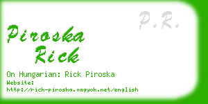 piroska rick business card